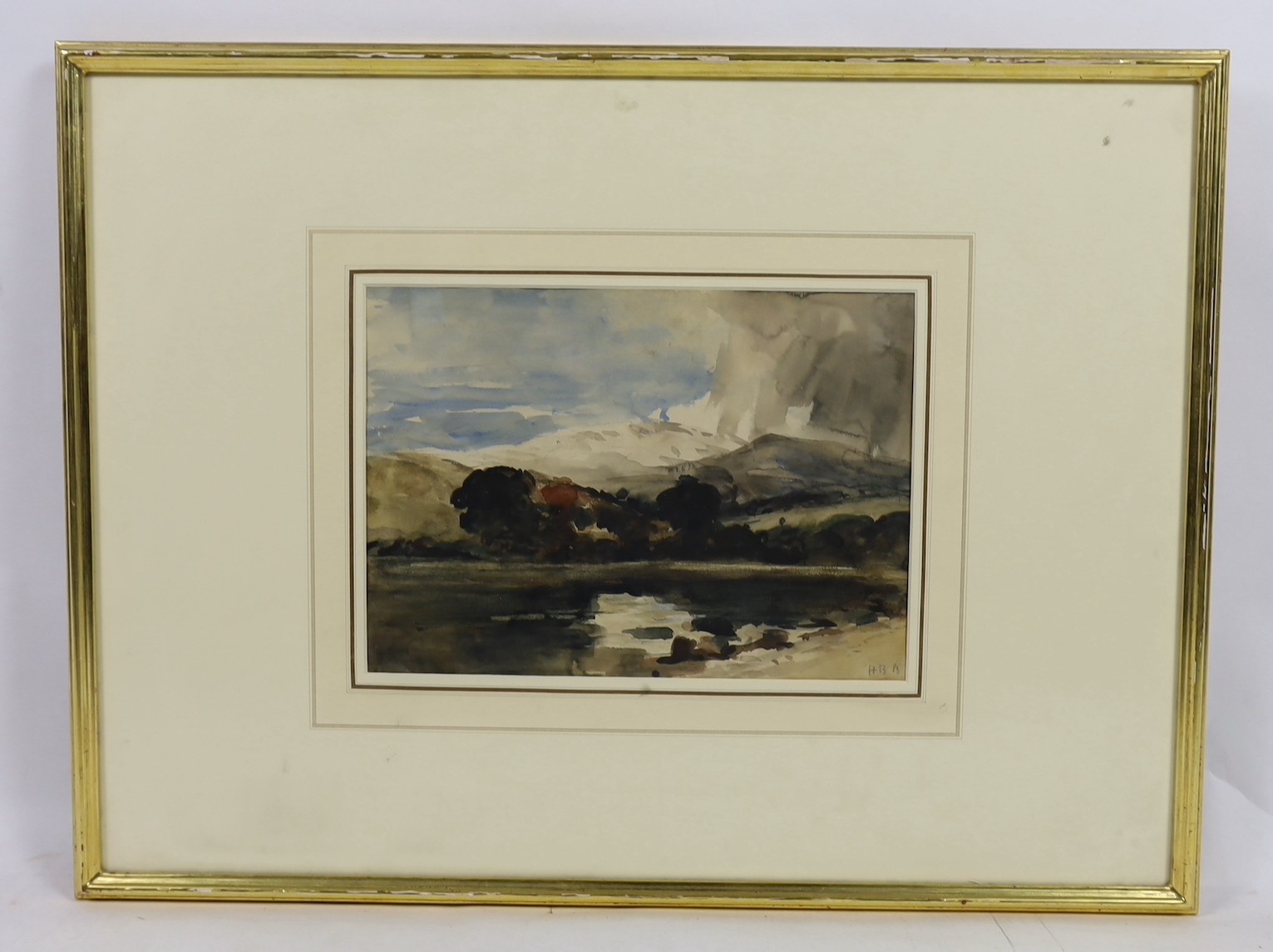 Hercules Brabazon Brabazon (British, 1821-1906), Mountainous loch, watercolour, 24 x 33cm